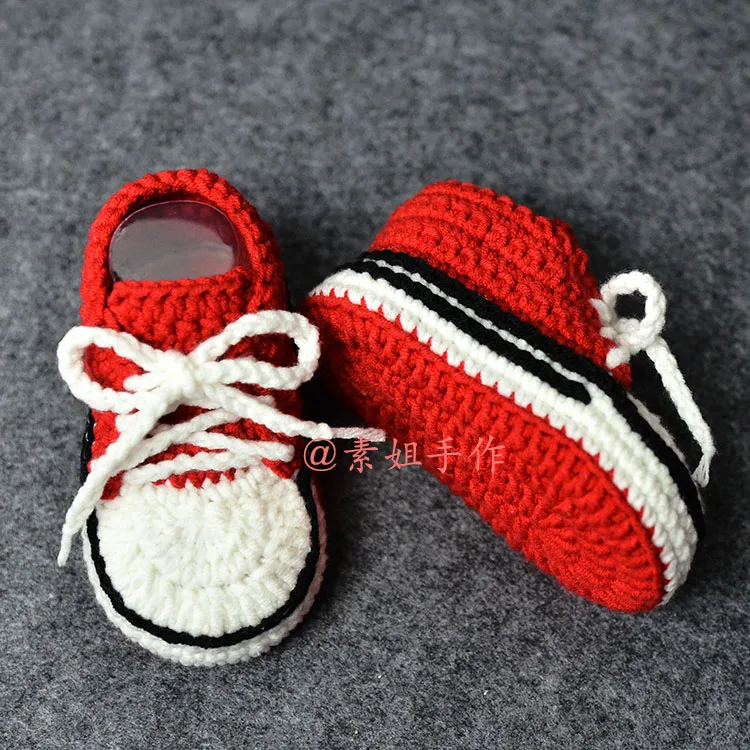 QYFLYXUEHand Made Knitting Wool Crochet Baby Shoes And Socks Sports Baby Shoes