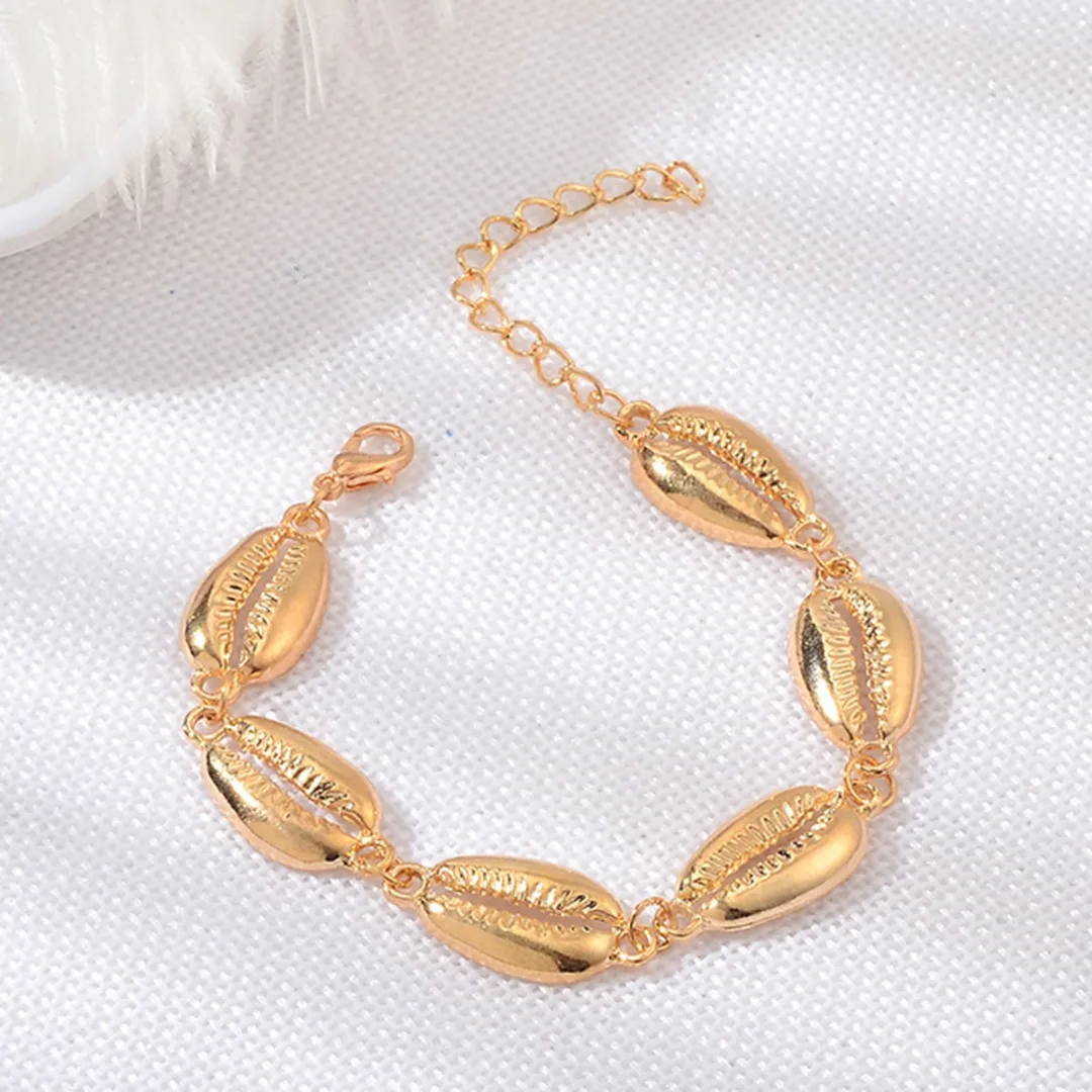 Women Bohemia Silver Gold Adjustable Sea Shell Chain Bracelet Shellhard New Design Charm Ocean Beach Summer Party Bangle Jewelry