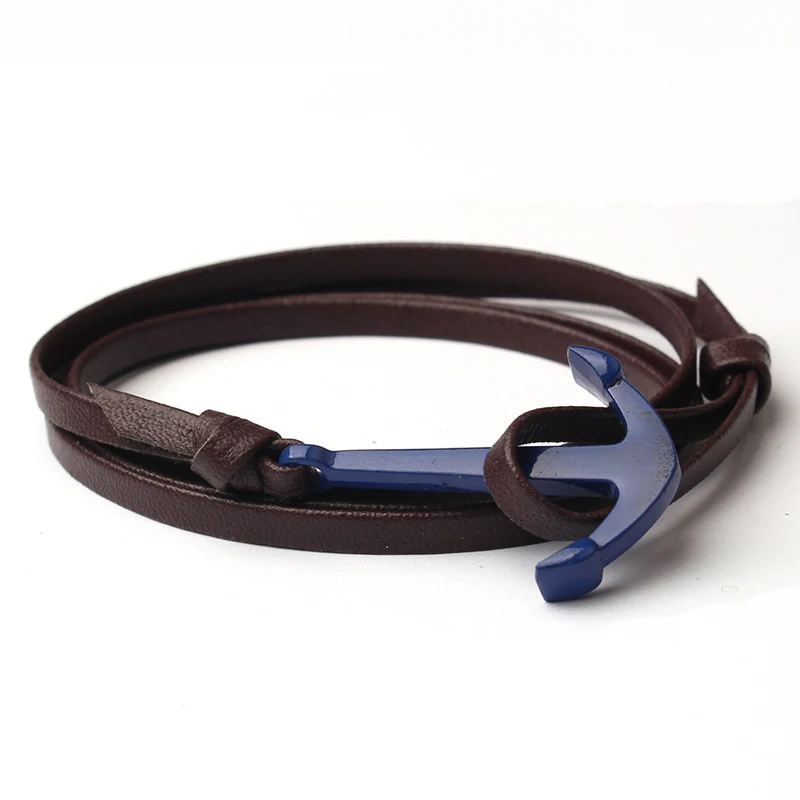 NIUYITID Blue Color Anchor Bracelet Cheap Hand Accessories For Men Boys Bracelet Tribal Wristbands Jewelry pulseira feminina (2)
