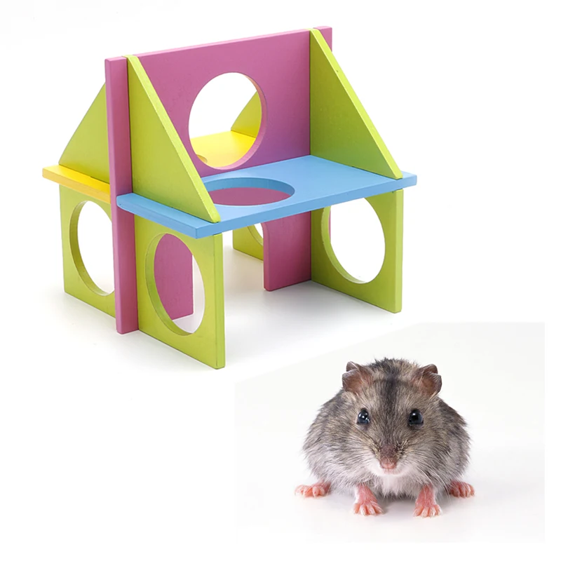 Pet Mouse Rat Hamster Wooden Funny Fun Gym Playground Exercise Safe Toyin Toys from Home