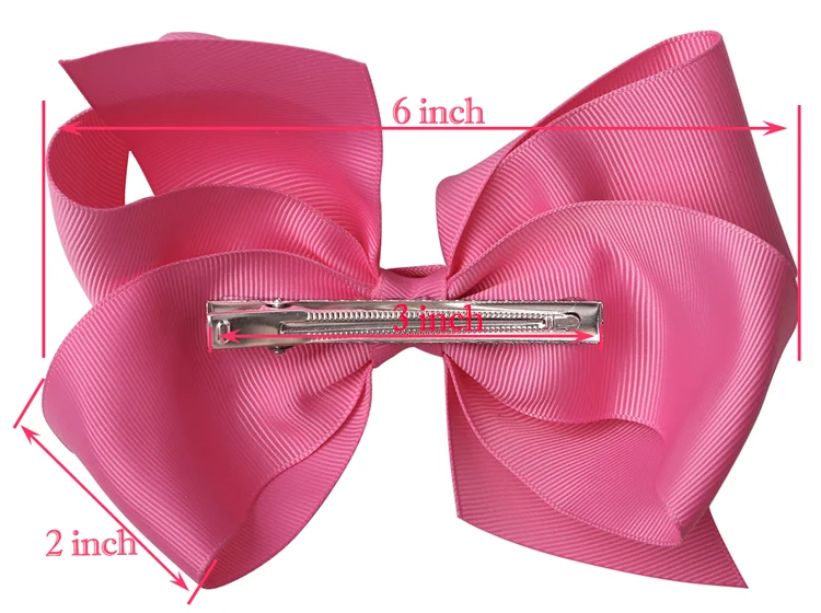 25 шт./лот 6 дюймов большой Hairbows с зажимом для детей девочек лента для волос луки Женские аксессуары для волос 25 Цвета