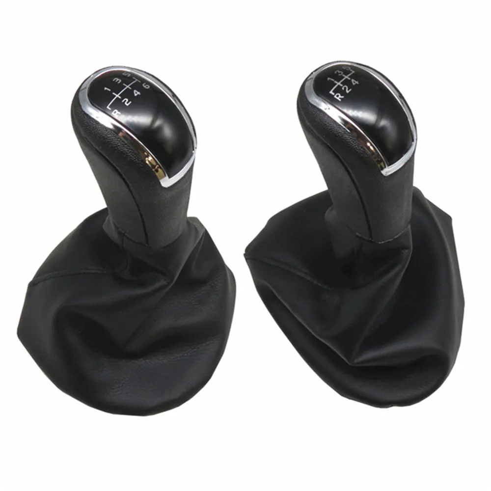 

FaroeChi 5 Speed 6 Speed Leather MT Gear Shifter Lever Stick + Gaitor Boot Cover for Mercedes-Benz C Class W203 S203 C-Class