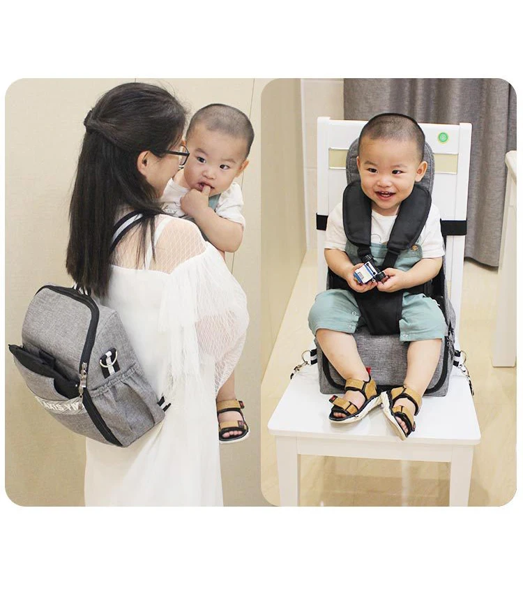 

Multifunction Baby Feeding Booster Seat Portable Mummy Bag Backpack Child Toddler Dining Chair Bag Safety All-round Protection
