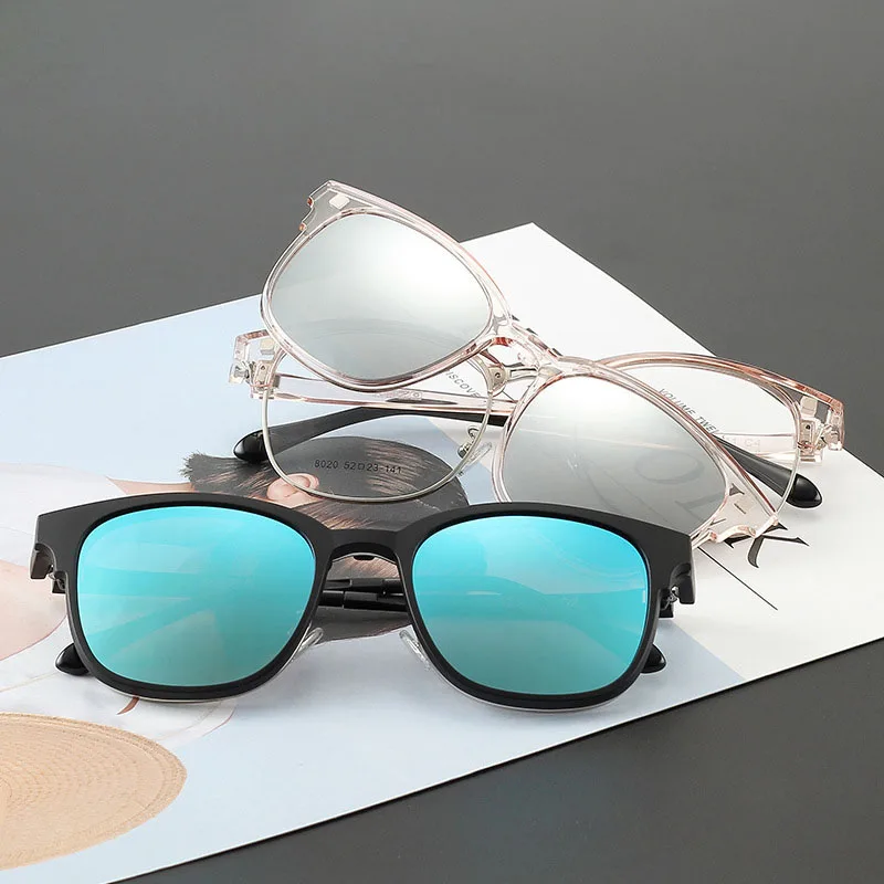 

Classic Magnetic Clip-on Sunglasses Rectangle Metal Semi-Rimless Eyeglasses Frames Fashion Flexible Eyeglass Frame