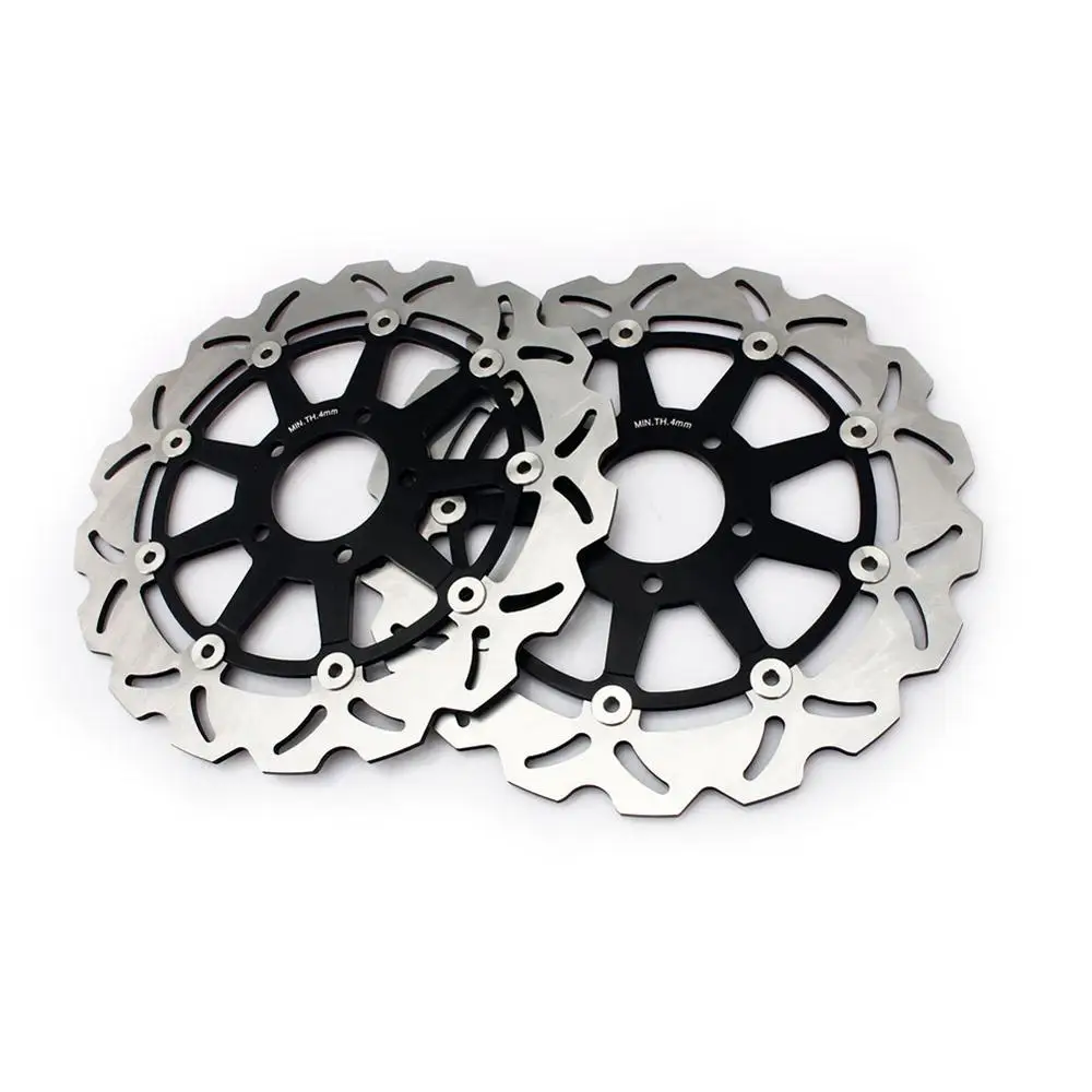 BIKINGBOY передняя тормозные диски Диски роторы для Suzuki GSXR 600 1997-2003 GSX-R 750 1999-2003 GSXR1000 01-02 GSX 1300 R TL 1000 R S - Цвет: Wavy Black