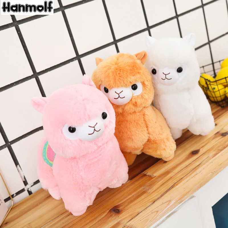 

Adorable Alpaca Plush Toy Stuffed Animals Alpaca Solid Color Doll Brown/Pink/White Kids Comforting Plushie Kids Gift 35/50cm