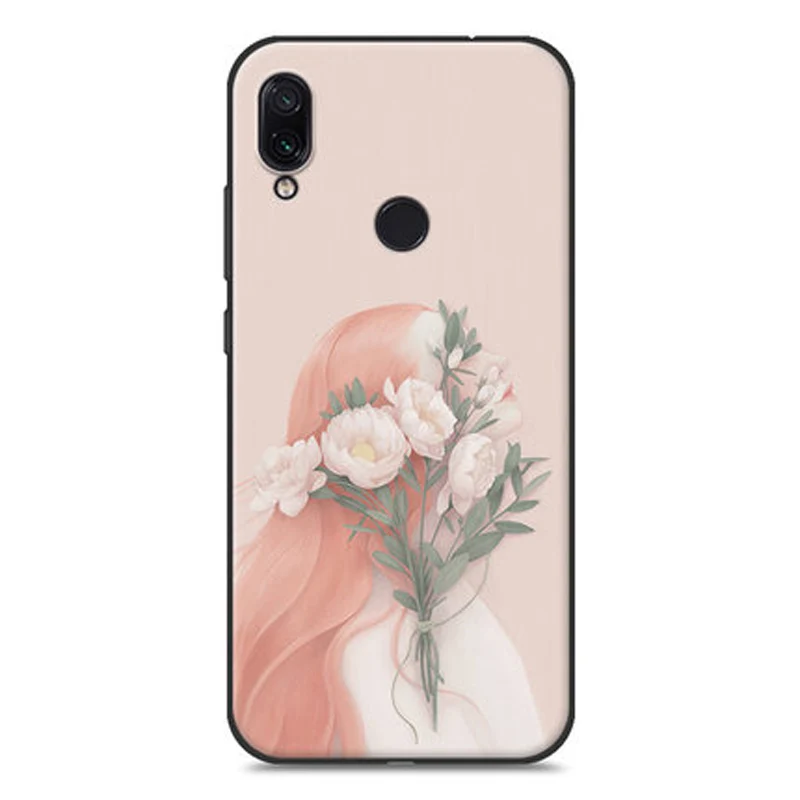 Полный Чехол для Xiaomi Redmi Note 7, Роскошный чехол для девочки с цветочным рисунком, мягкий чехол из ТПУ для Xiaomi Redmi Note 7, чехол для телефона Note 7