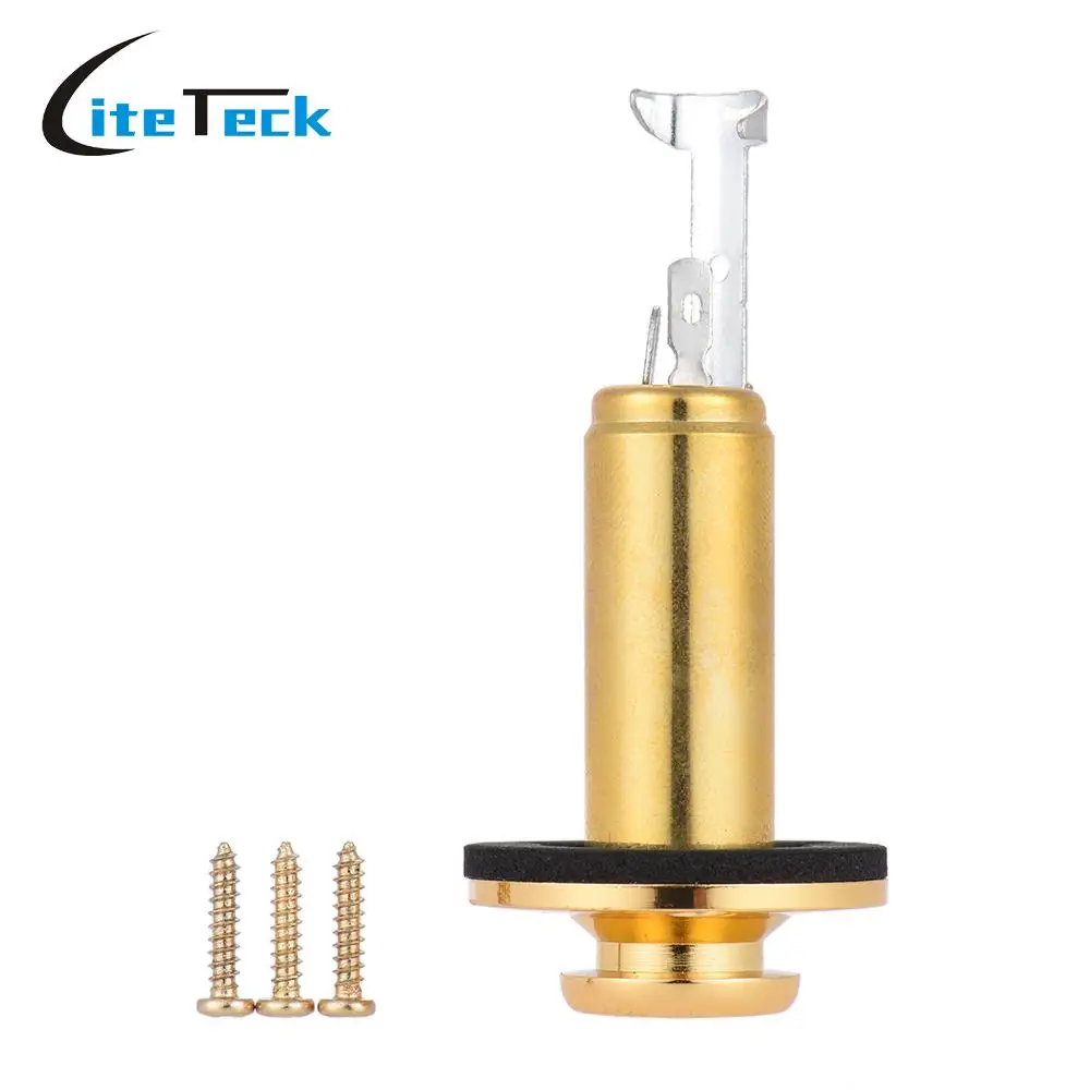 

Acoustic Electric Guitar Mono End Pin Jack Endpin Jack Socket Plug 6.35mm 1/4 Inch Copper Material with Screws Guitar Parts