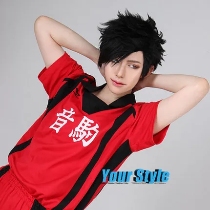 

Japanese Haikyuu Kuroo Tetsurou Wig Short Boy Pixie Cut  Black Wig Cosplay Peruca Cosplay Perruque Homme Men