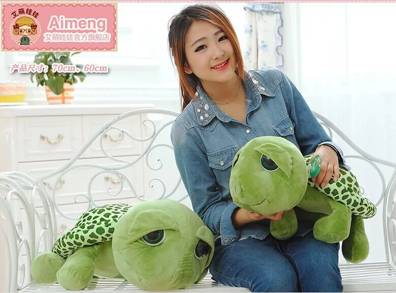 

free shipping, about 60cm green turtle big eyes turtle doll throw pillow birthday gift p0878