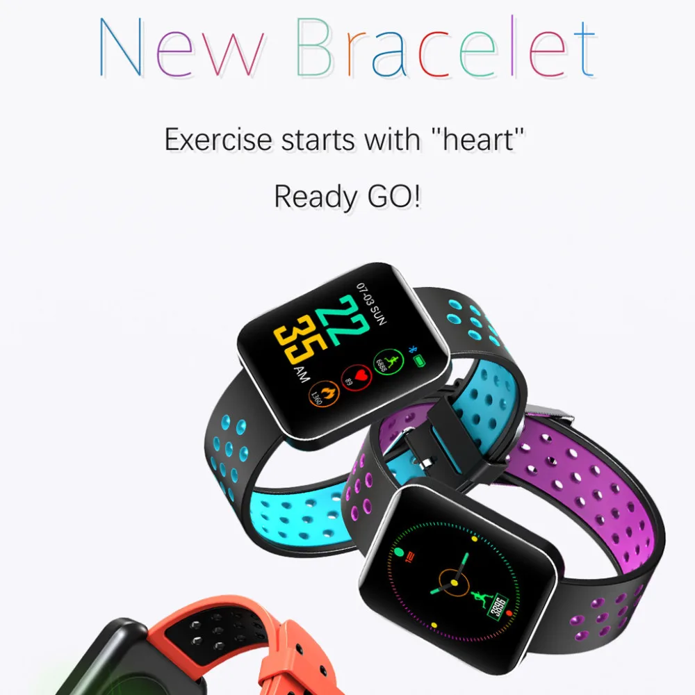 

2019 most popular Fashion design 1.54inch Heart Rate Activity Step Counter Music Control Smart Watch Bracet For Kids Women Men