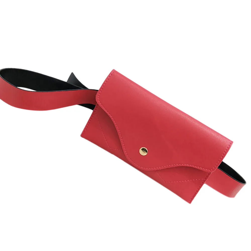 Классические модные поясные сумки модные женские поясные винтажные Мини-Сумки из искусственной кожи простые повседневные поясные сумки 6 цветов подарок# BL5 - Цвет: Ярко-розовый
