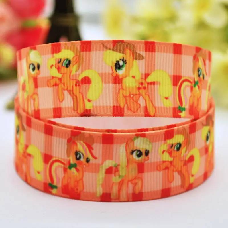 7/8'' (22mm) My Little Pony applejack Cartoon Character printed Grosgrain Ribbon party decoration satin ribbons X-00123 20 Yards