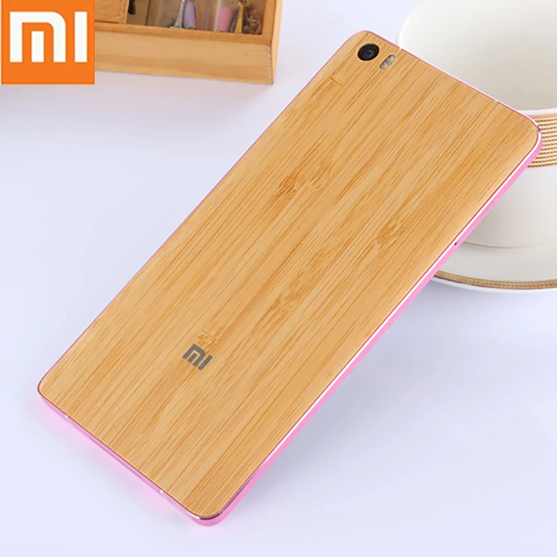 Оригинальная жесткая пластиковая задняя панель корпуса, чехол для Xiaomi Mi Note 1, 5,7 дюймов, Сменный Чехол для задней двери из натурального бамбука