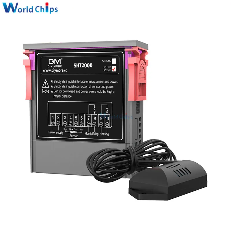 AC 85 230V 10A SHT2000 светодиодный цифровой Температура влажности Управление