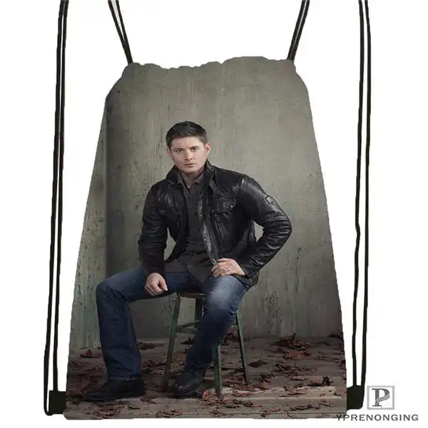Custom Jensen Ackles Drawstring Backpack Bag Cute Daypack Kids Satchel Black Back 31x40cm 2018611 1 10