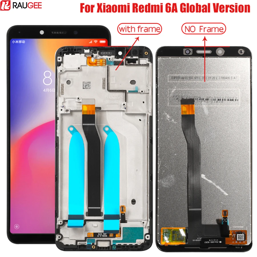

Raugee LCD For Xiaomi Redmi 6A Display With Frame Lcd Digitizer Display Touch Screen Replacement For Xiaomi Redmi 6A 6 A LCD