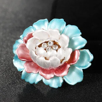 

12pcs/lot Wholesale cheap price Enamel Flower Brooches Party Couple jewelry Brand Esmalte Women's Wedding Brooch Pin Scarf Pins