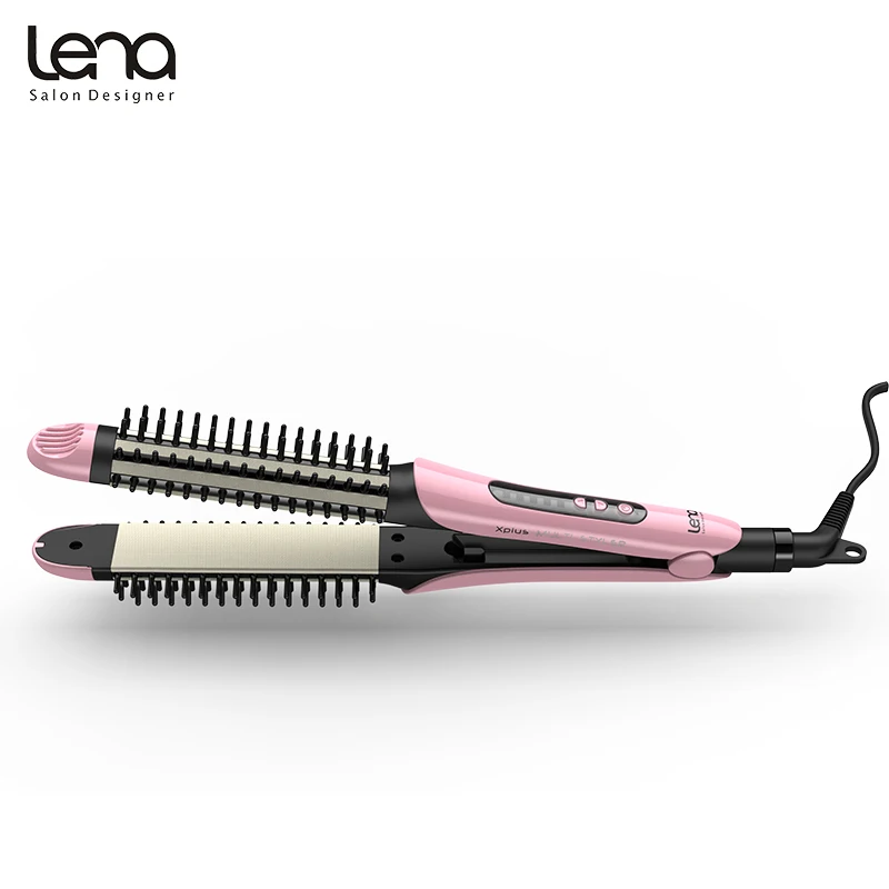 

Lena LN-419 Pink Mint Green Hair Curling Iron Hair Curler Professioanl Straightener Brush Flat Iron Hair Styler