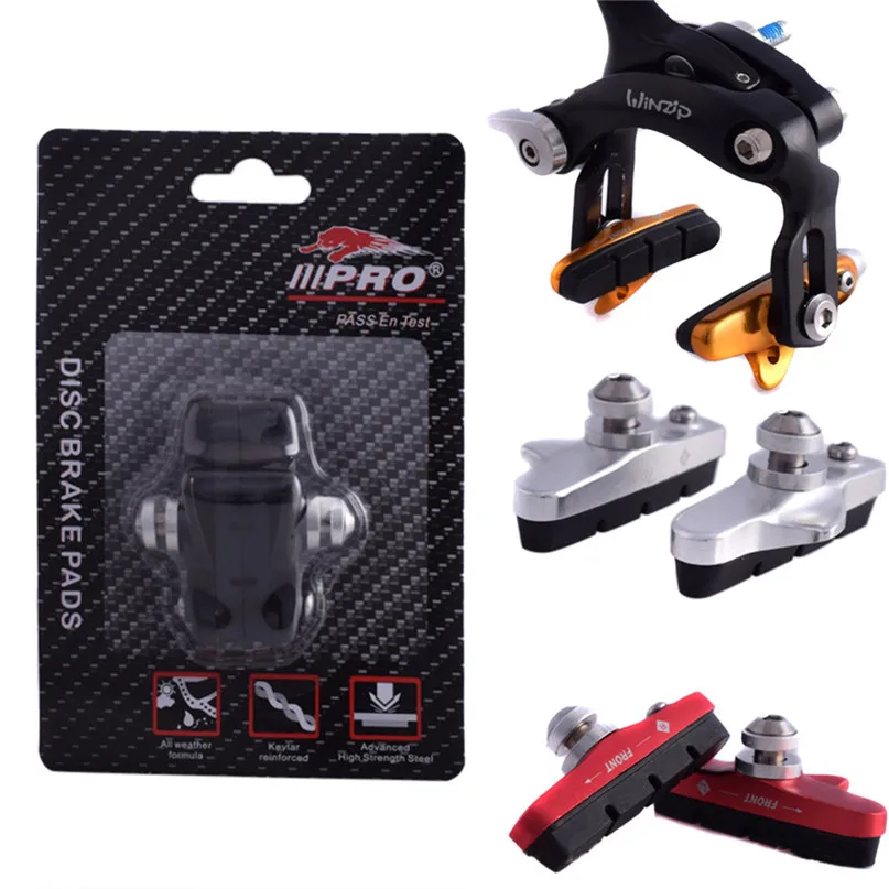 Bicycle Brake Pads Mountain Bike Silent Blocks For Brake Holder Rubber Cycling V brake aluminum alloy drawer brake pad #2y28 (2)