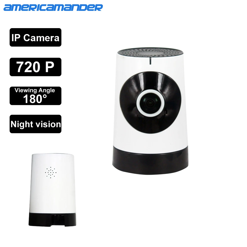 180Degree Mini WiFi Panoramic IP Camera HD 720P Fisheye Micro SD Camera Wireless Network Audio Surveillance Night Vision Cam