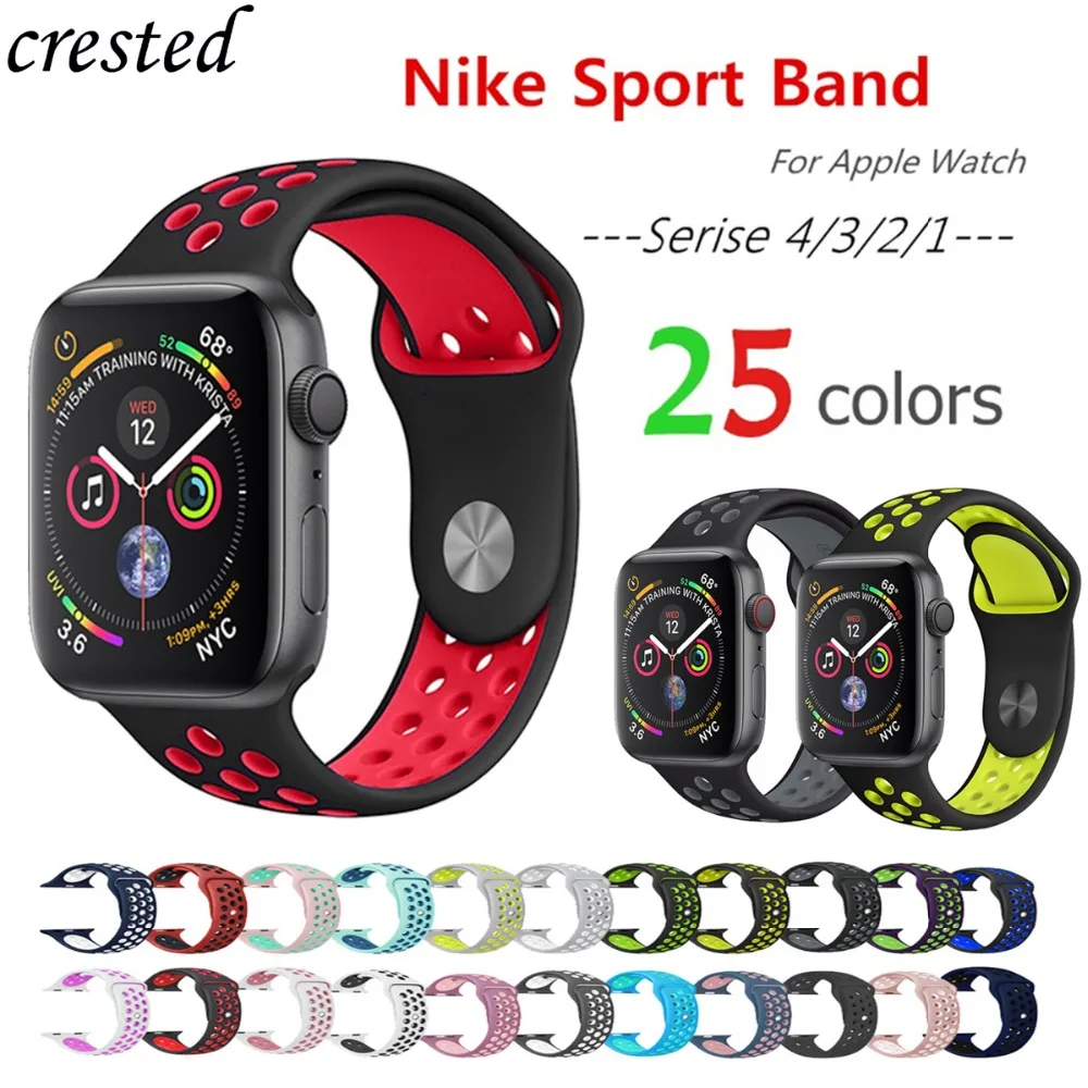 

Silicone strap For Apple Watch Band 42mm 38mm iWatch 4 band 44mm 40mm Sport watchband bracelet for apple watch 3 2 1 Accessories
