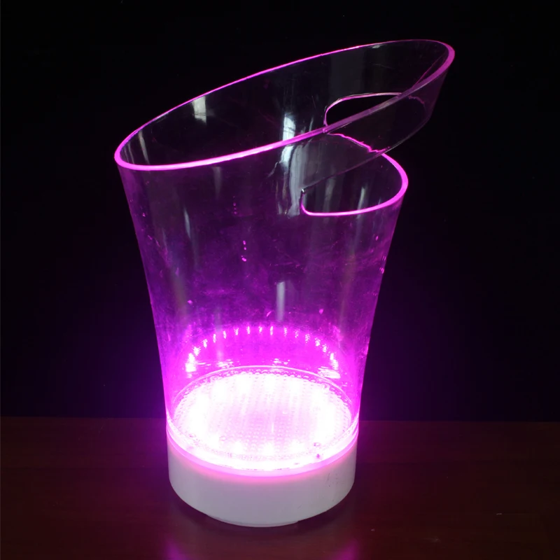 Acrylic Ice Bucket With Led Lighted Rechargeable Buckets, Coolers