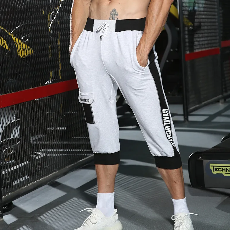 

Fitness men's cropped trousers 2019 men's clothing jogger brand men's fashion shorts outdooer street clothing casual shorts