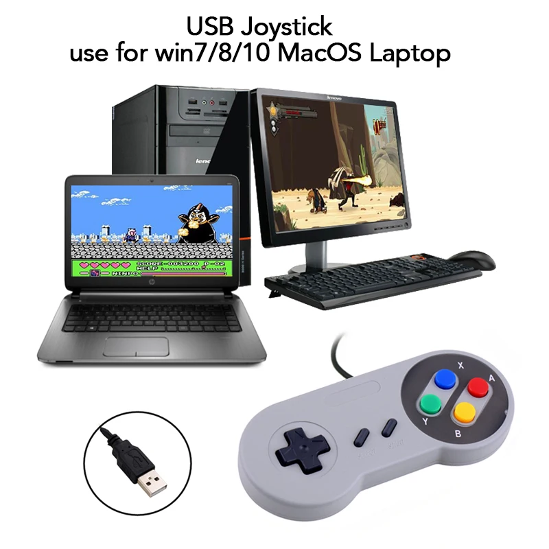 USB контроллер игровой джойстик геймпад для Nintendo SNES коврик Windows ПК MAC компьютерный