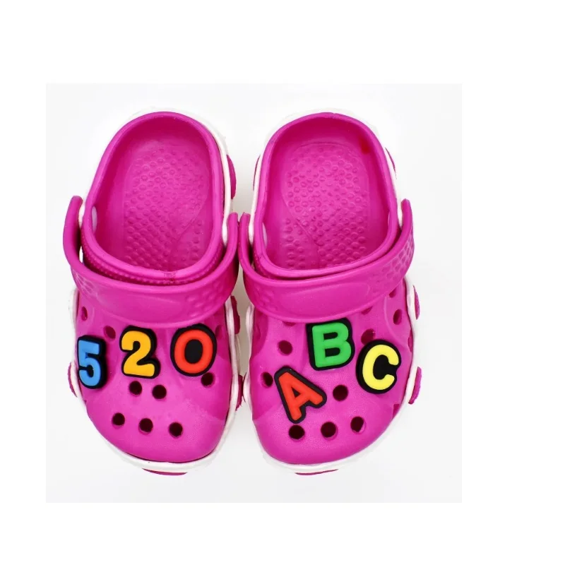 100pcs/lot Novelty Cute Small Flowers letters PVC Shoe Charms Fit Bracelets Jibz Croc,Shoe Accessories Ornamnts,Kids Party Gifts