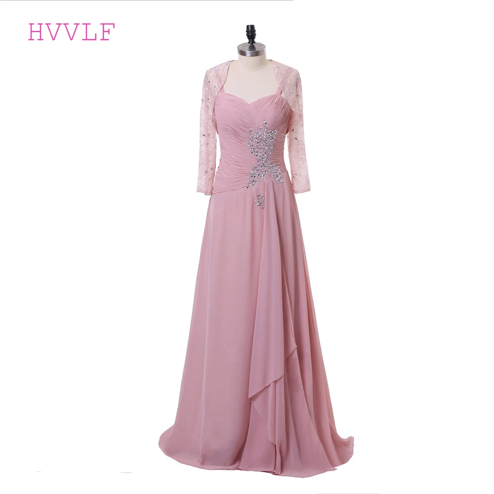 Roze 2019 Moeder Van De Bruid Jurken A-lijn Spaghettibandjes Chiffon Crystal Met Jacket Lange Bruidegom Moeder Jurken Voor Bruiloft Roze 2019 Moeder Van De Bruid Jurken A-lijn Spaghettibandjes Chiffon Crystal Met Jacket Lange Bruidegom Moeder Jurken Voor Bruiloft