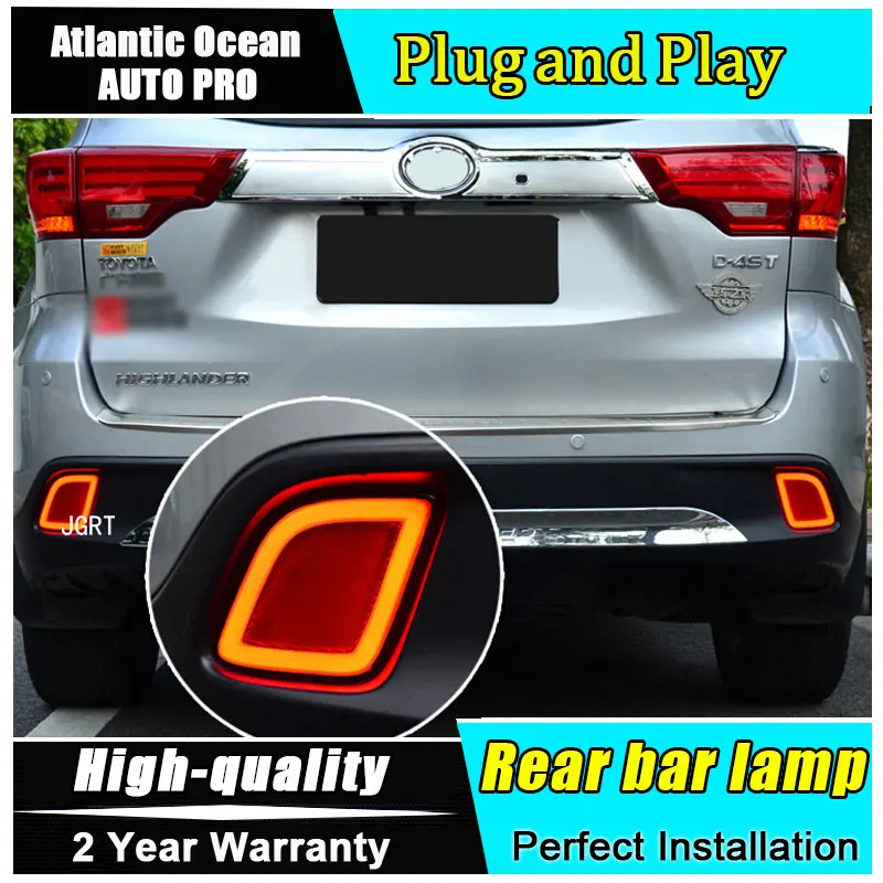 car styling For Toyota Highlander 2015 2017 LED Rear bar la For Toyota