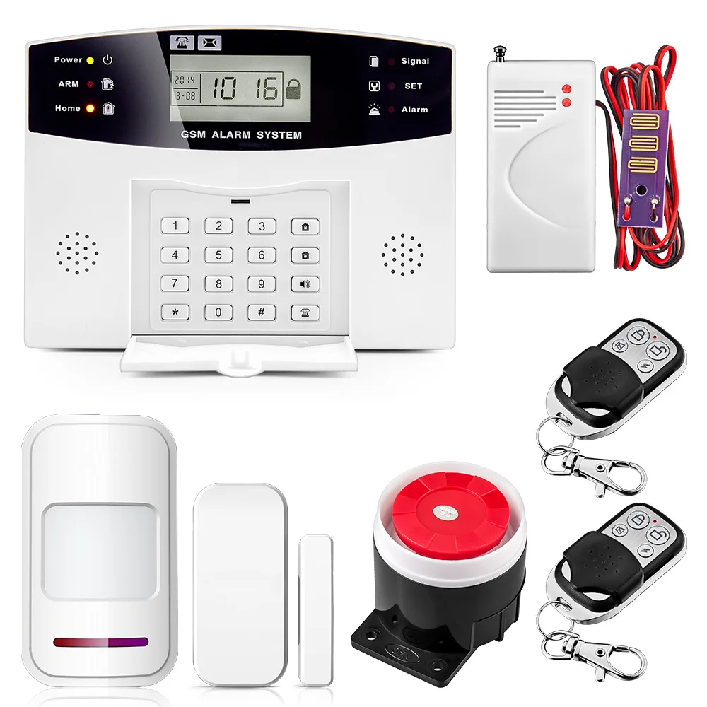 Wireless GSM Alarm System LCD Keyboard Door Window PIR Motion Detector Intercom Home Security Alarm for Apartment Security