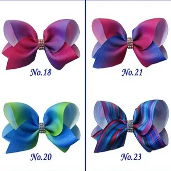

50 BLESSING Good Girl Boutique 3.5" Rainbow ABC Hair Bows Clip Accessories