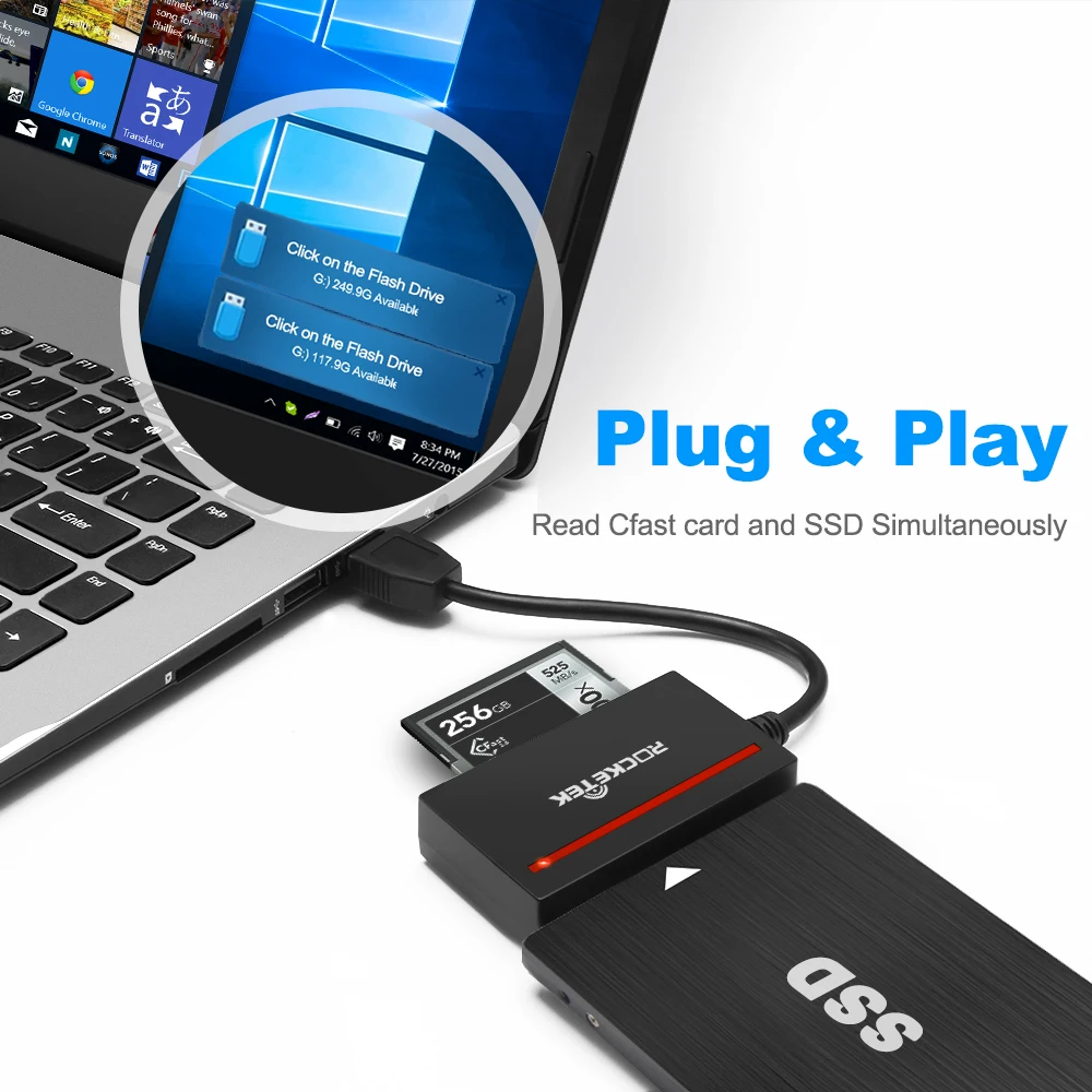 Rocketek CFast 2 0 считыватель USB 3 на SATA адаптер карта и 5 "HDD жесткий диск/чтение записи