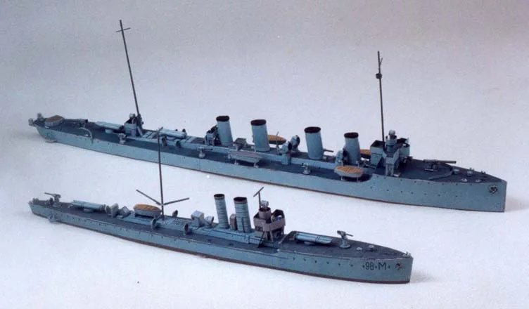 Бумажная модель 1:250 Монитор SMS Leitha подводная лодка SMU 5 самолет Pepercraft военные