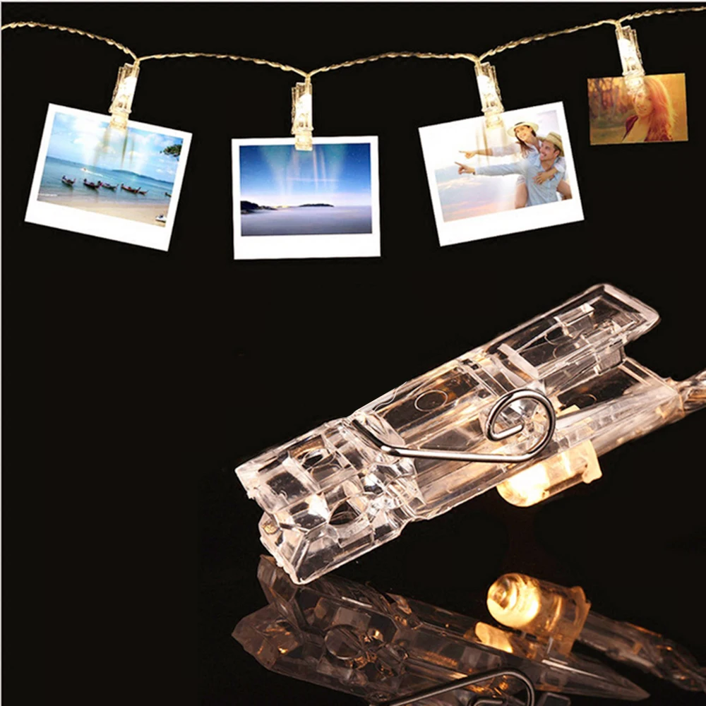 

5M USB Battery Photo Clip Fairy Light Bedroom USB Battery LED String Photo Warm White Operated Garlands Light Wedding Decor