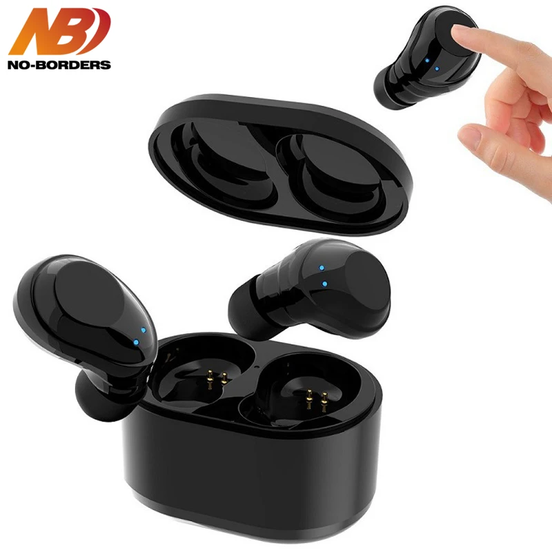 NO-BORDERS X6 TWS Wireless Bluetooth In Ear Touch Earphone Mini Twins Earpieces Handsfree Earbuds With Charging Box Microphone borders