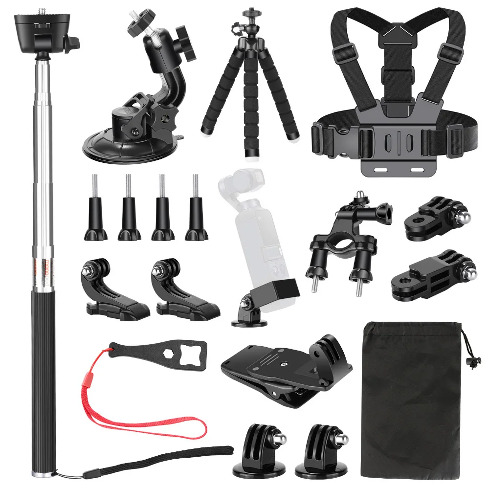 

Neewer 20-in-1 Expansion Accessory Kit for DJI Osmo Pocket Handheld Camera: Chest Strap, Bike Mount, Backpack Clip