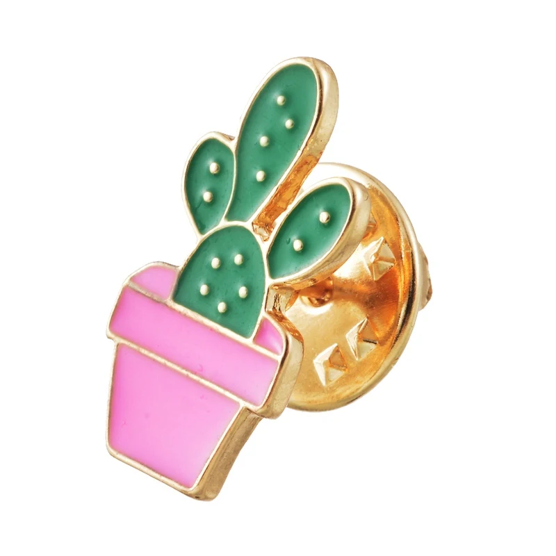 

Hoomall 1pc Drop Oil Brooches Alloy Badges For Clothes Hawaii Cute Cactus Pot Fruit Plant Decor Colorful Clothing Accessories