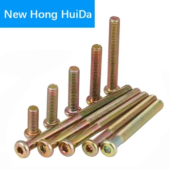 

M6 Hex Drive Allen Socket Cap Furniture Screws Metric Thread Barrel Bolt Nut Zinc Plated for Furniture Cots Beds Crib and Chairs