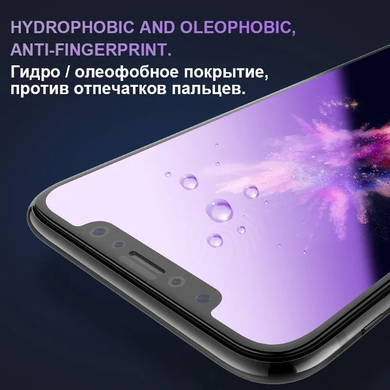 0,23 мм 3D изогнутое закаленное стекло для iPhone X, рониканский Мягкий край, высокое разрешение, анти-синий светильник, Защита экрана для iPhone XS