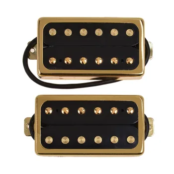 Kmise Electric Guitar Pickups Humbucker Double Coil Pickup Bridge Neck Set Guitar Parts Accessories Black with Chrome Gold Frame electric guitar pickups humbucker double coil pickup 7 string guitar parts accessories bridge neck set black