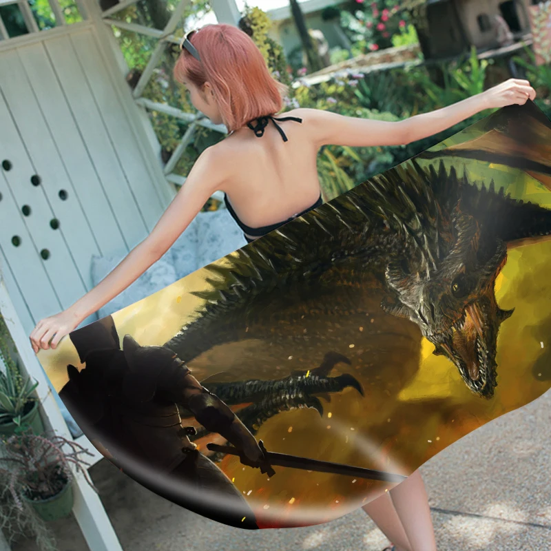 

3D Printed Anime image Microfiber rectangle Beach Towel for Adults Child Summer Toalla Yoga Mat T423