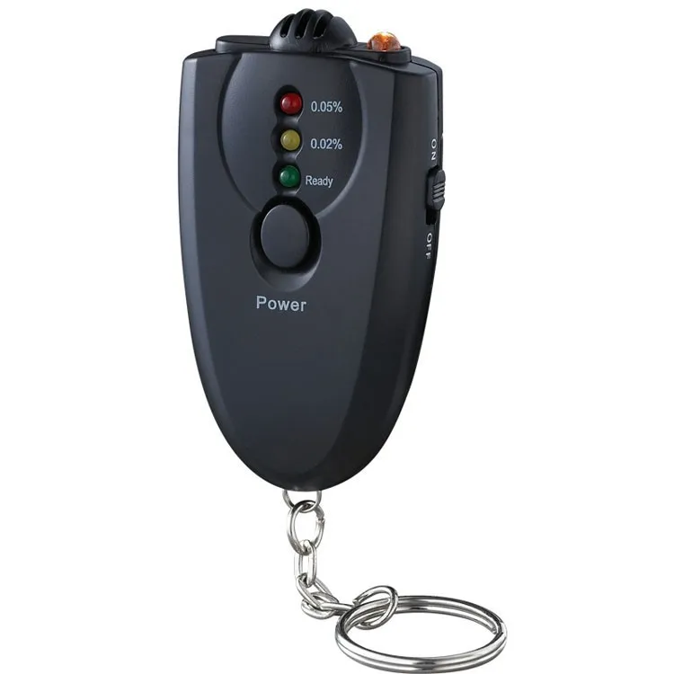 

100pcs DHL EMS Free shipping, Factory Wholesale Mini 3 LED Keychain breath alcohol tester Breathalyzer with torch & color box
