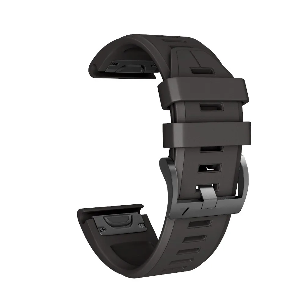 Силиконовые быстросъемные легко подходят для Garmin Fenix 5X Plus SmartWatch Watachband Спортивные товары аксессуары - Цвет: Black