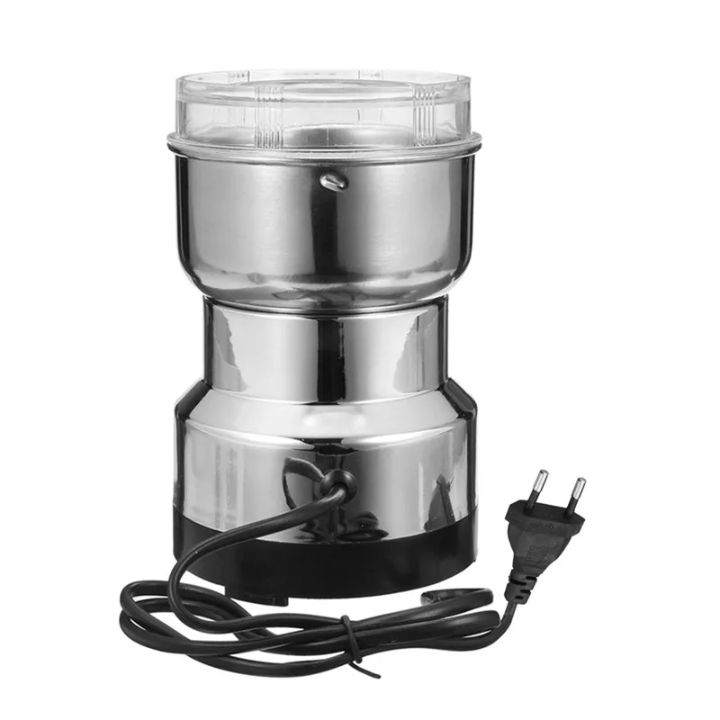 Billige Heiße Elektrische Edelstahl Kaffee Bean Grinder Hause Schleifen Fräsen Maschine 220V EU Stecker Kaffee Zubehör Geschirr