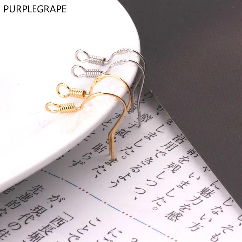 

50pcs Ear Hook Earrings DIY Accessories 18K Gold Color Color Plated Spring Korean 925 Silver Standard Plated Simple Thread