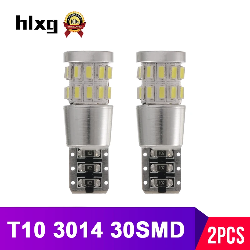 

hlxg 2pcs T10 W5W 194 LED bulb 3014 smd Car Turn Signal Reading Clearance Lights Brake Light Interior Car Lighting 12V