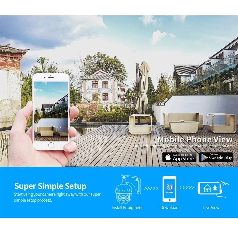 Sricam SH028 3.0MP Outdoor IP Camera Waterproof 5X Optical Zoom Wifi Camera 360° P2P 2-Way Audio Wi - 33005756150  Sricam SH028 3.0MP Outdoor IP Camera Waterproof 5X Optical Zoom Wifi Camera 360° P2P 2-Way Audio Wi - 33005756150